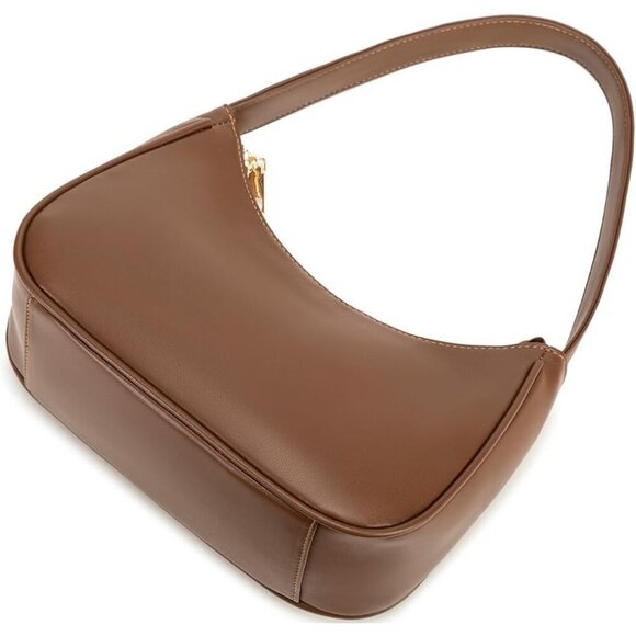 Women’s Chocolate Cute Hobo Tote Handbag Mini Clutch Purse with Zipper Closure - Picture 5 of 7